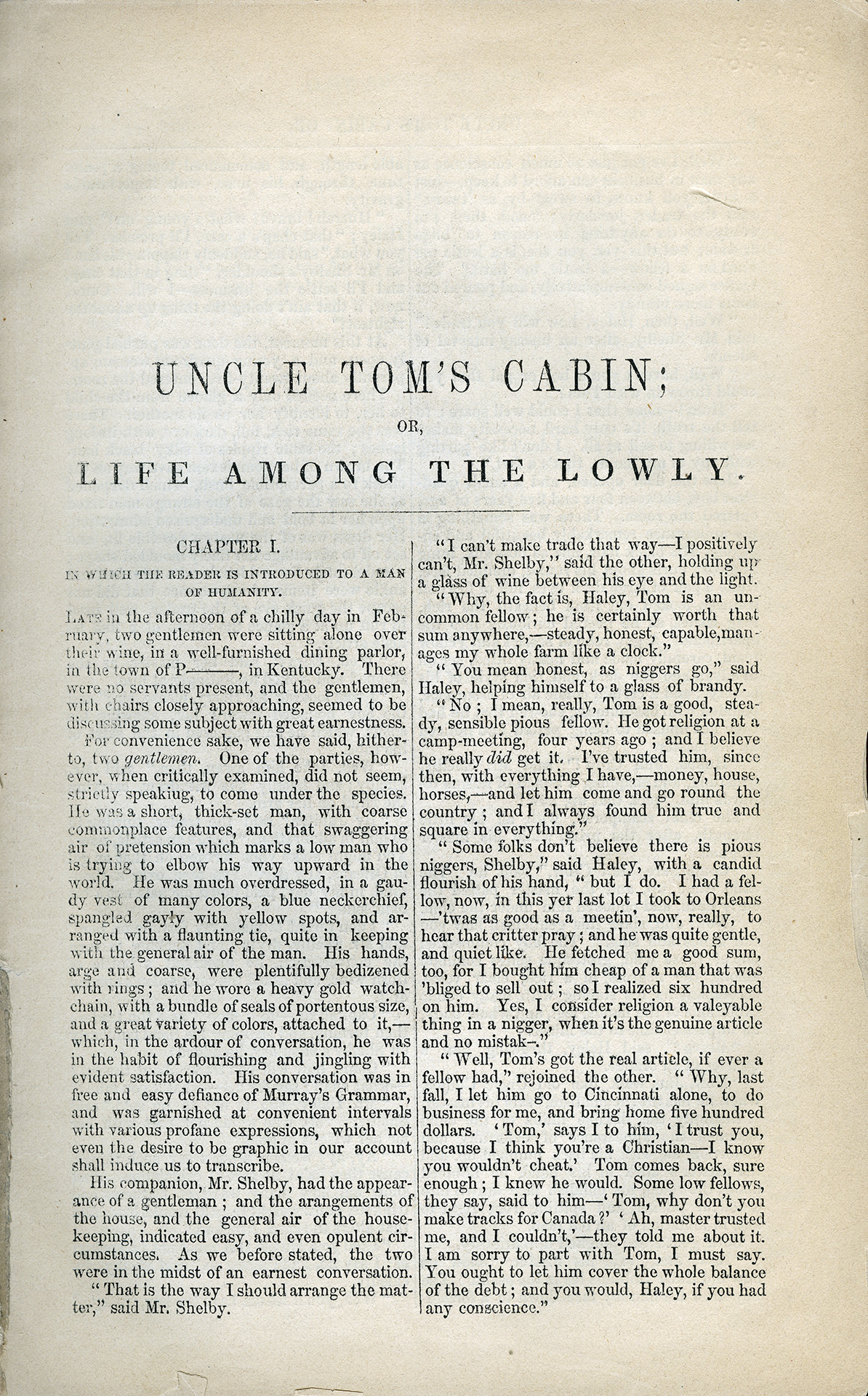 Uncle Tom's Cabin page