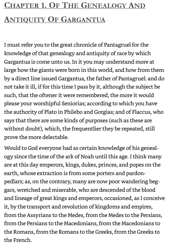 Gargantua & Pantagruel page