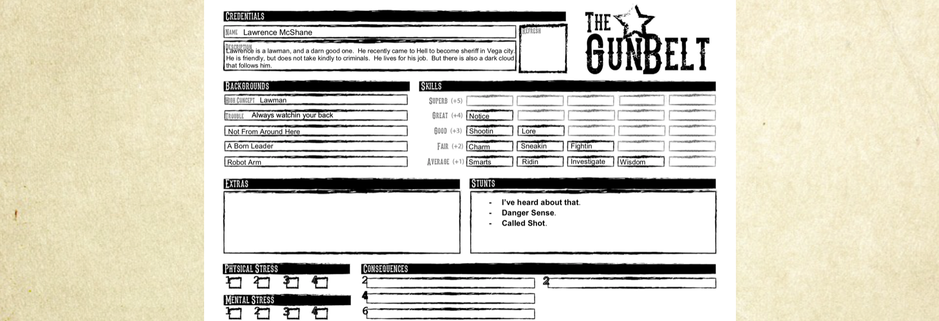 Original Character Sheet