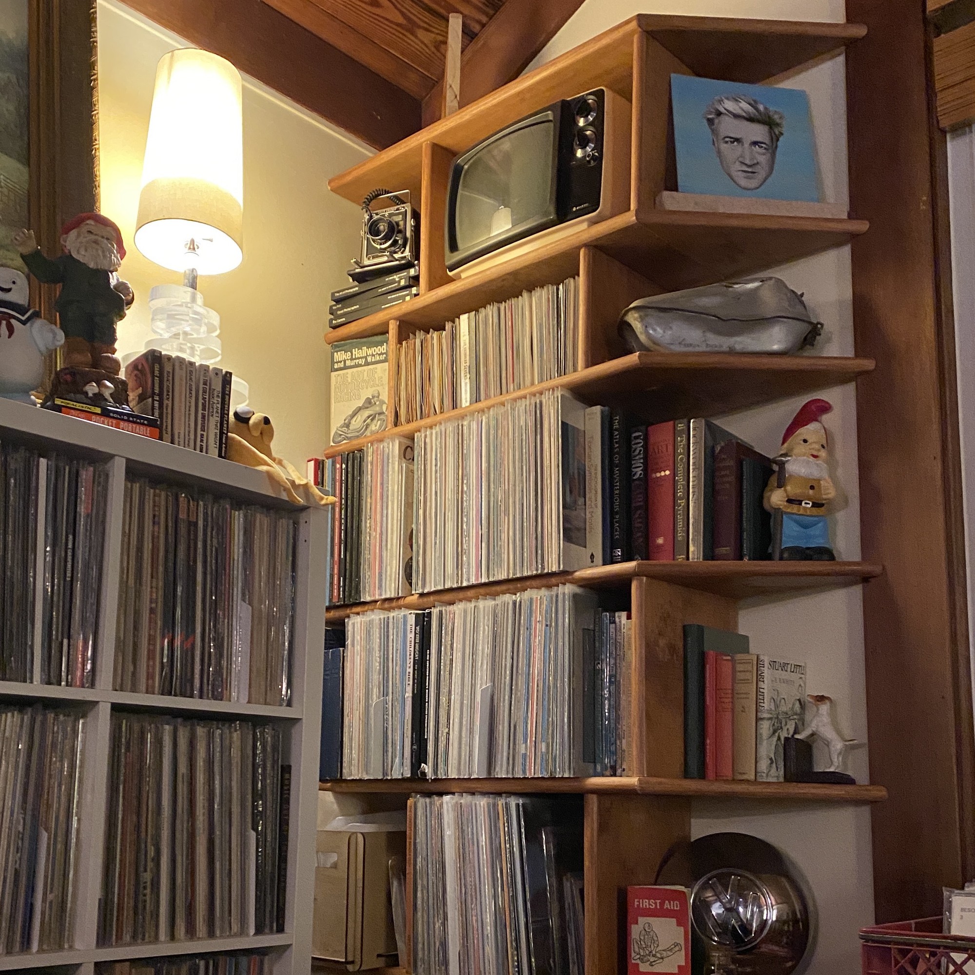 Piper's record shelves