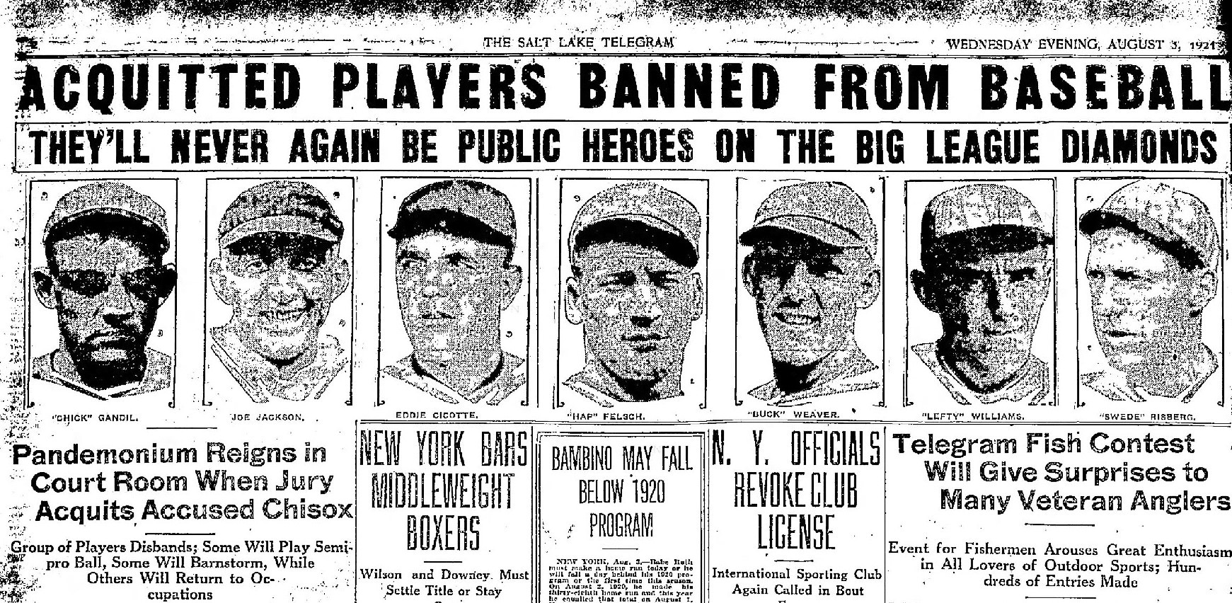Baseball ban headline