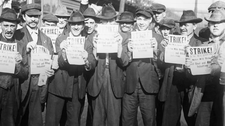 Steelworkers on strike