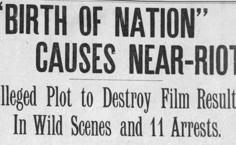 Birth of a Nation protest headline