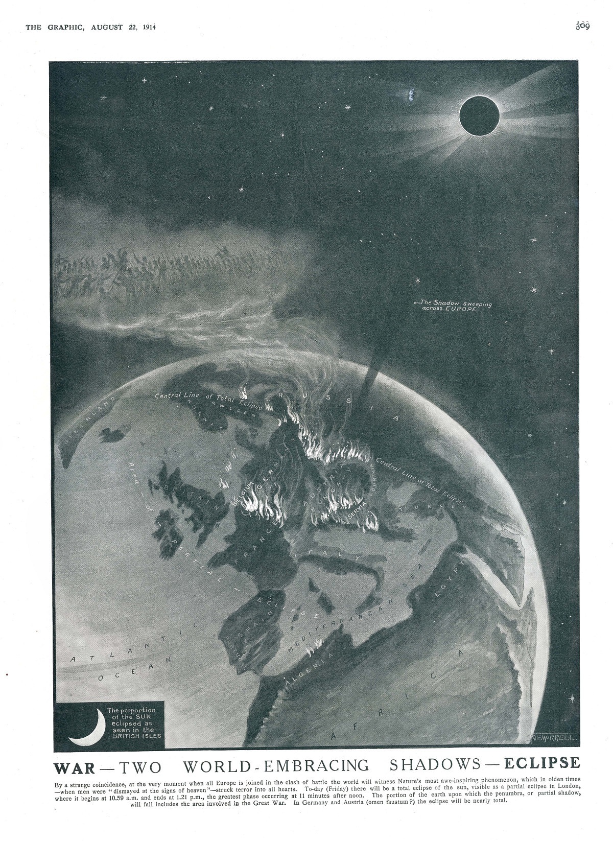 Magazine Illustration of The War Eclipse 